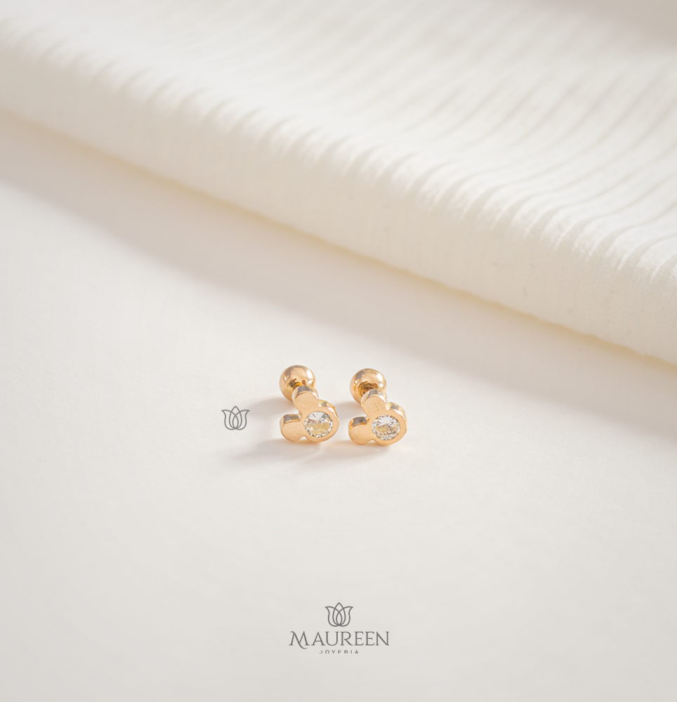 Arete tornillo mickey - Oro