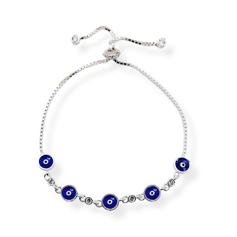 Pulsera regulable ojos turco y puntos de luz