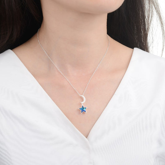 Collar estrella turquesa y luna