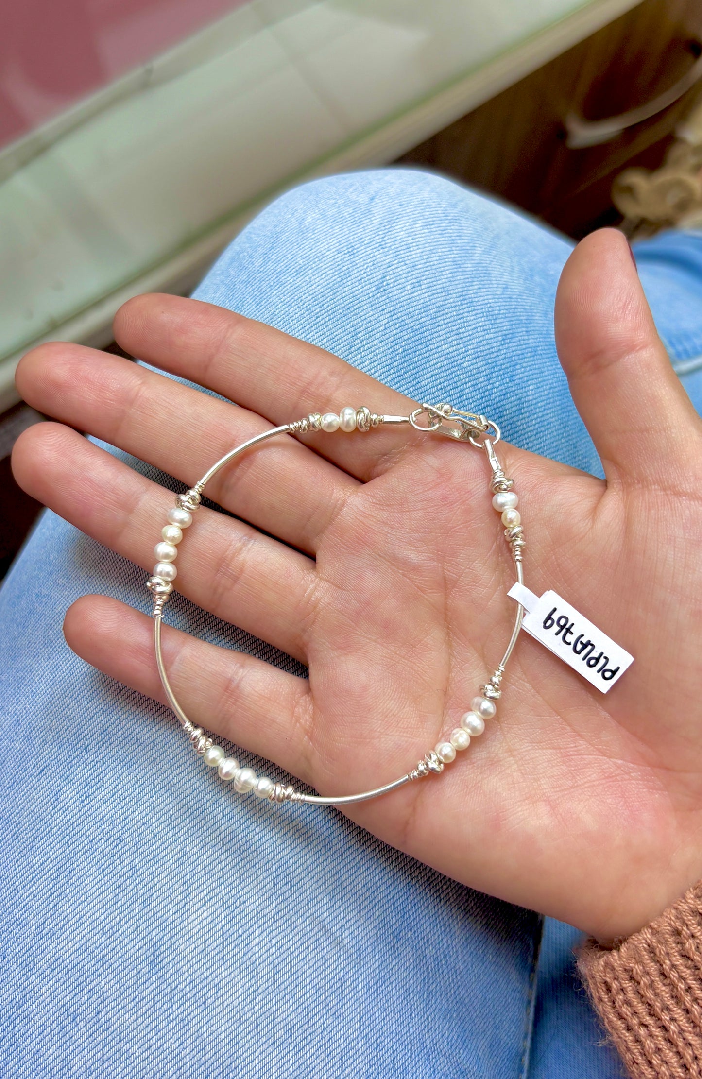 Pulsera perlas y shakiras - Plata