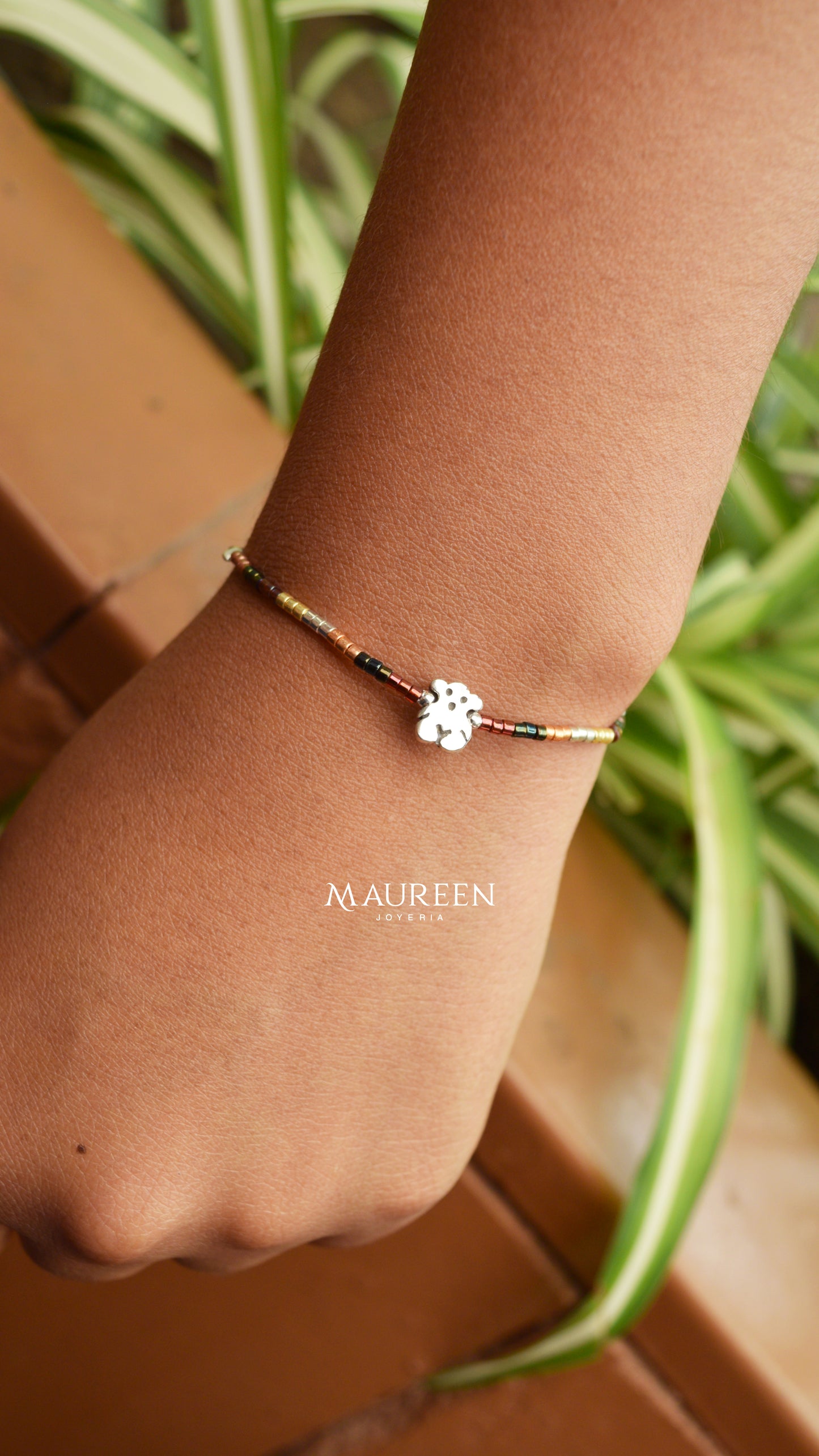 Pulsera de miyuki oso tous- Plata