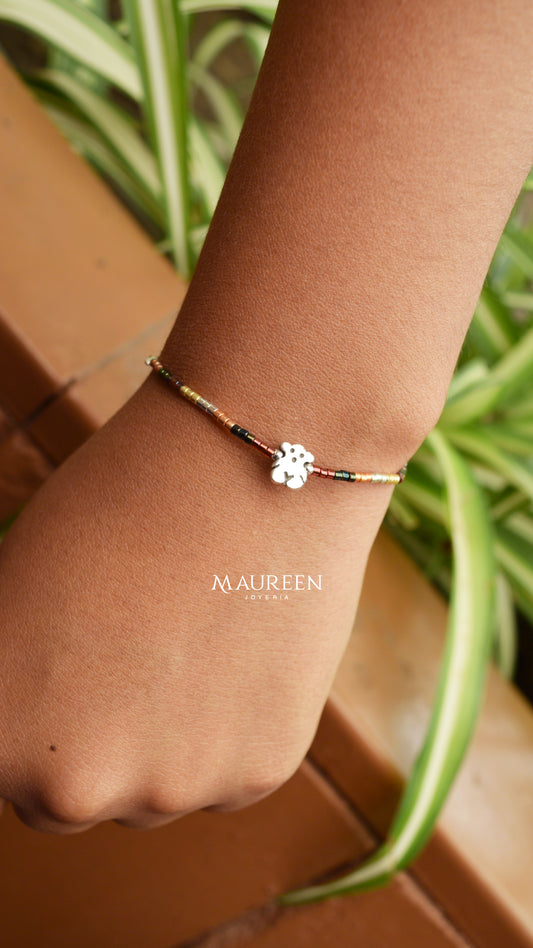 Pulsera de miyuki oso tous- Plata