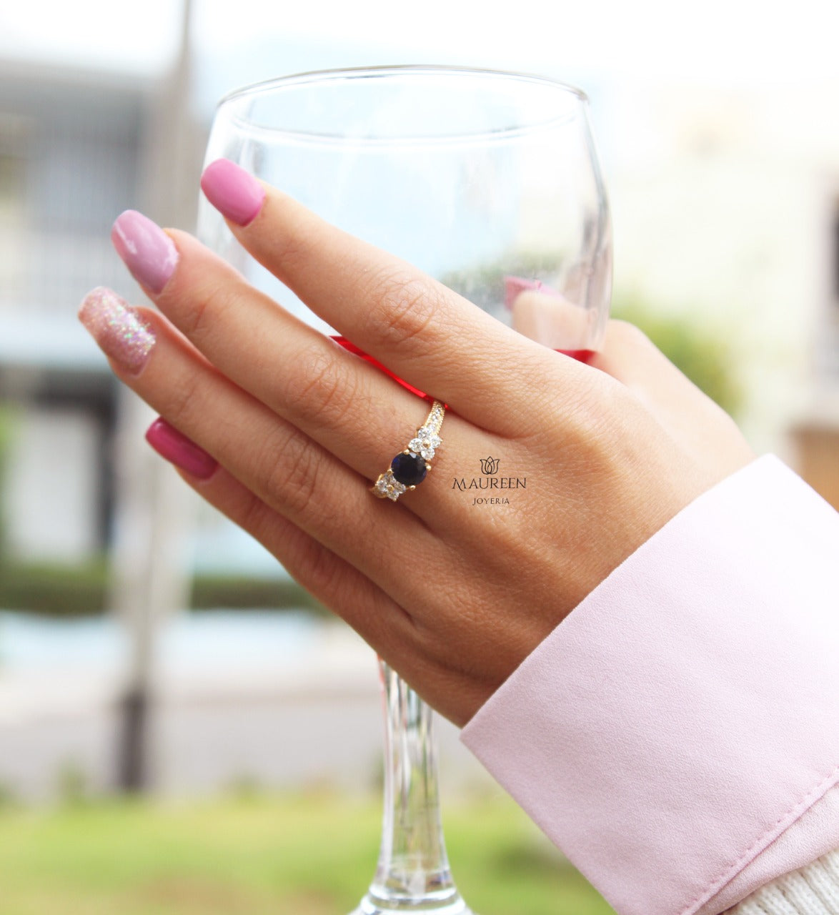 Anillo de compromiso Piedra Zafiro - Oro