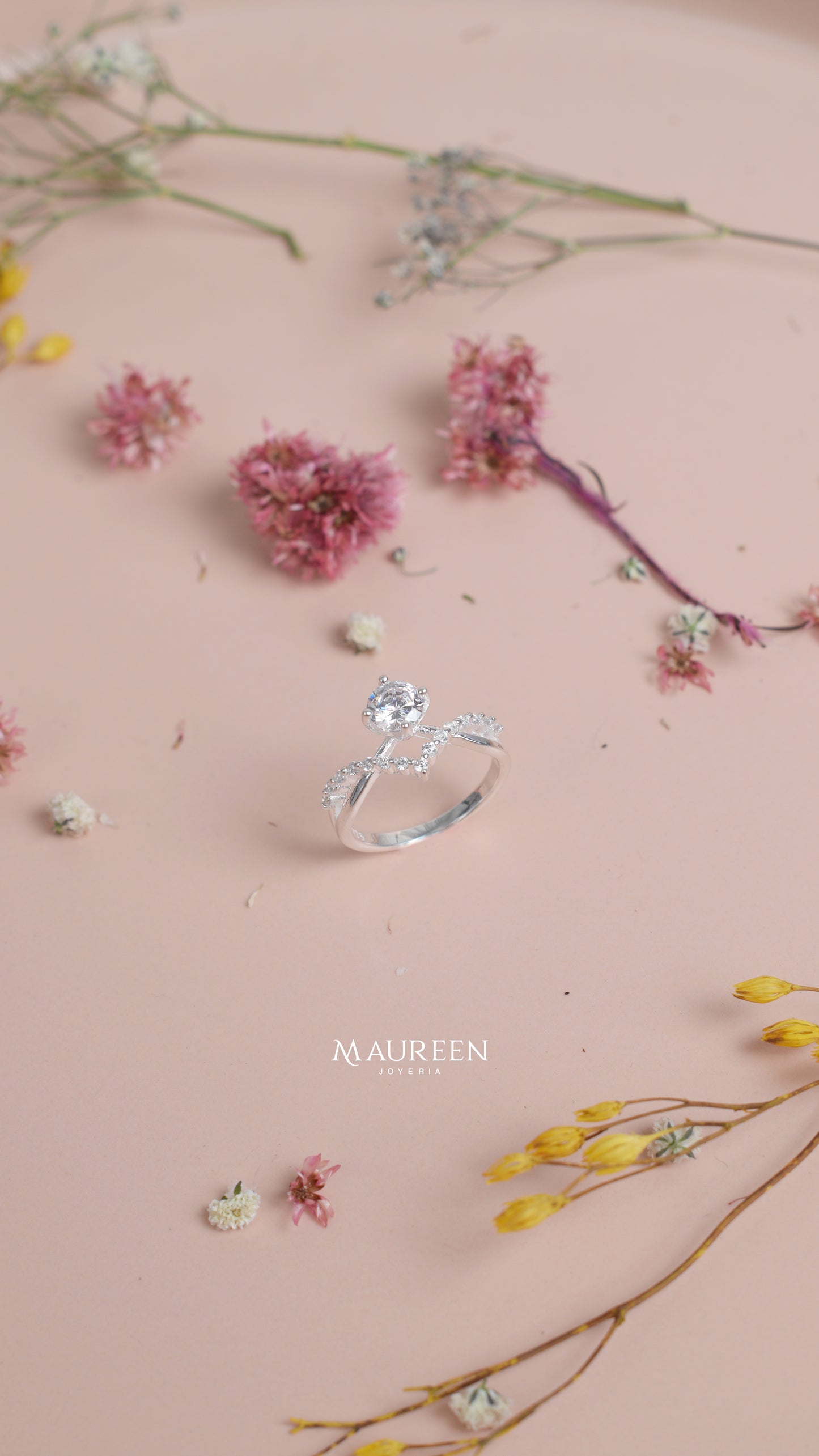 Anillo de compromiso entrelazado - Plata