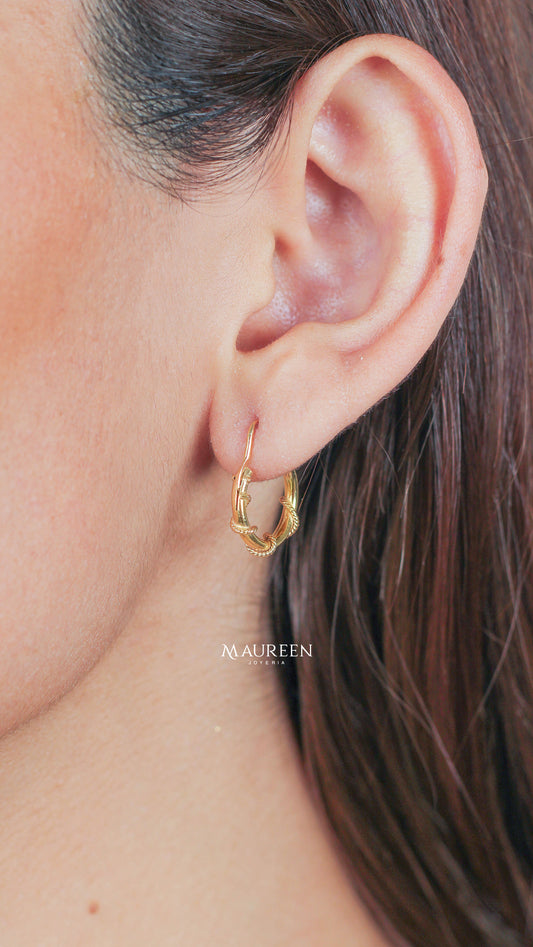 Argolla punta trenzada - Oro