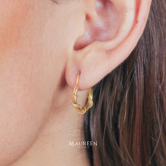 Argolla punta trenzada - Oro