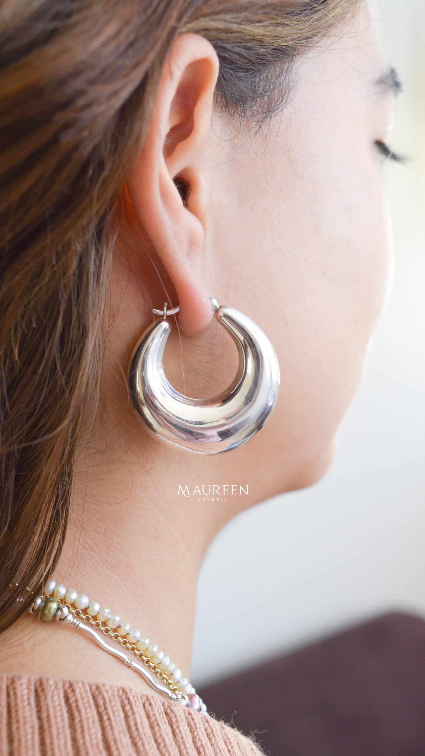 Argolla chunky redonda - Plata