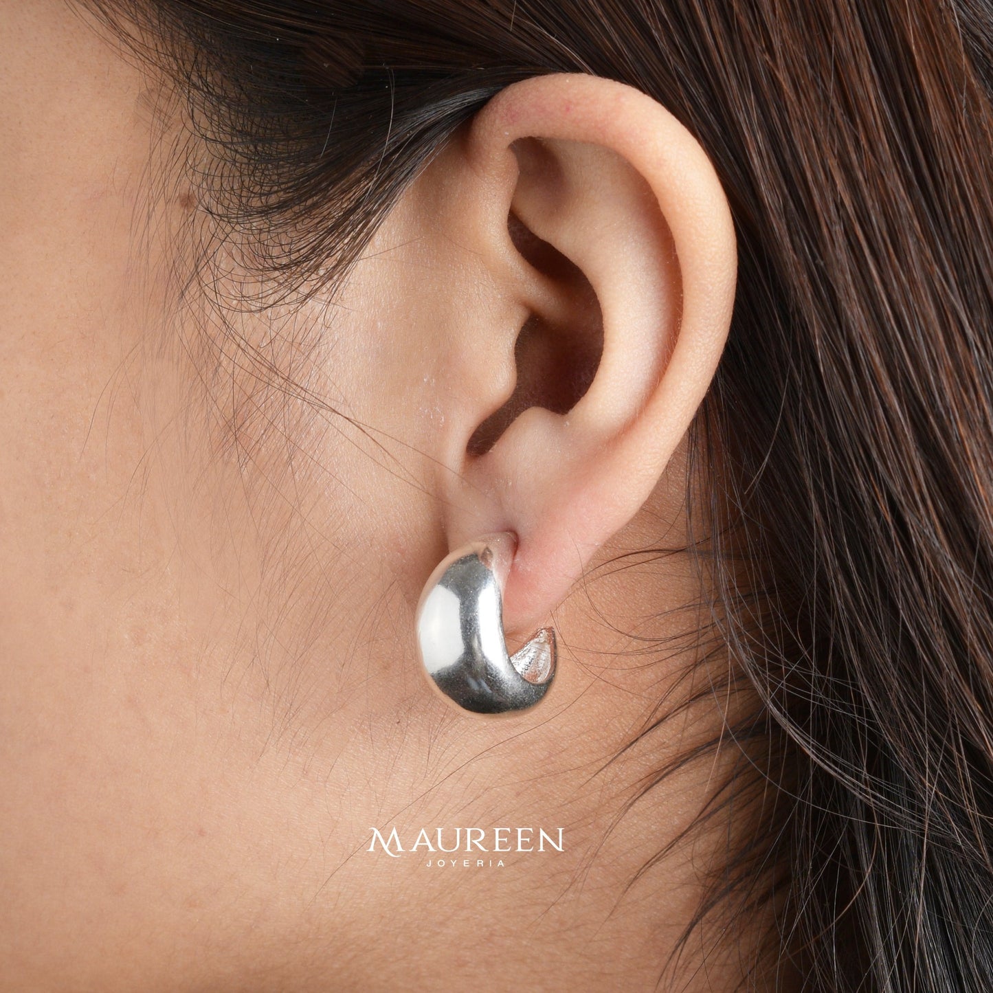 Argolla chunky lisa - Plata