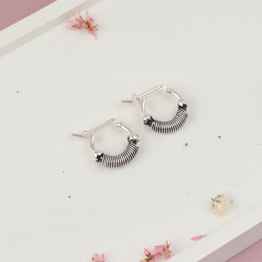 Argolla hilo de plata - Plata quemada