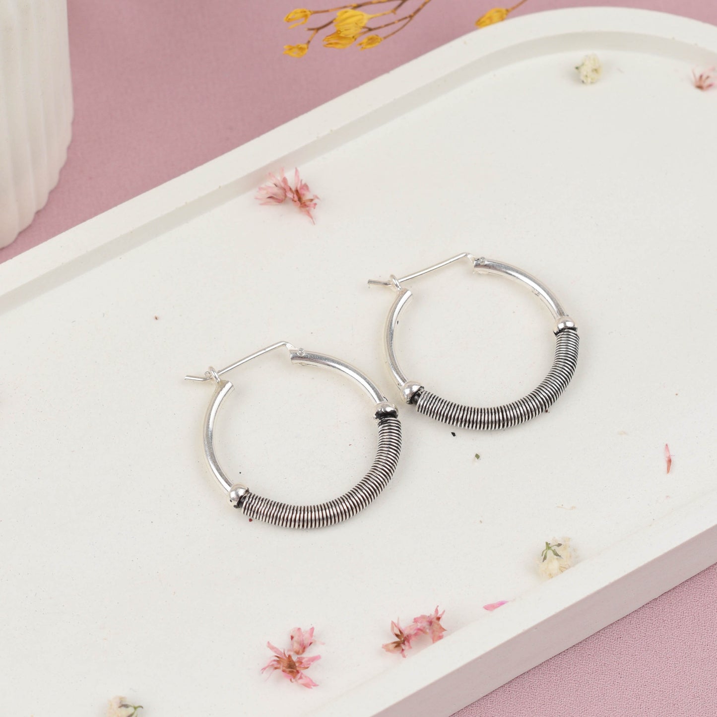 Argolla hilo de plata - Plata quemada