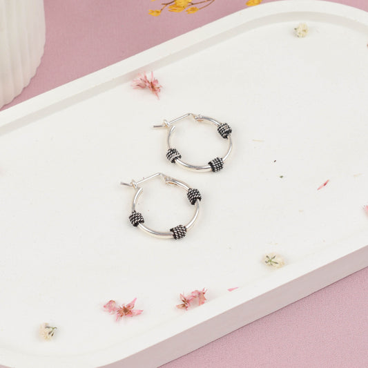 Argolla tubo enrollado - Plata quemada