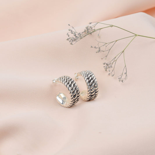 Argolla electroformatura con rayas - Plata