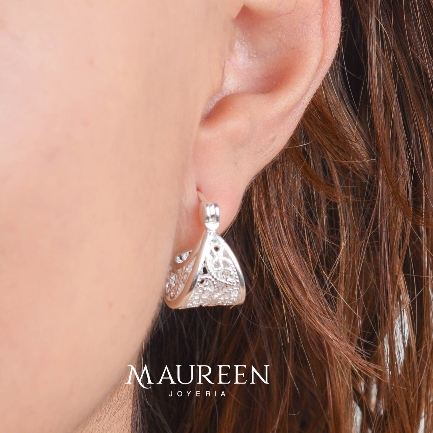 Argolla chunky canasta - Plata