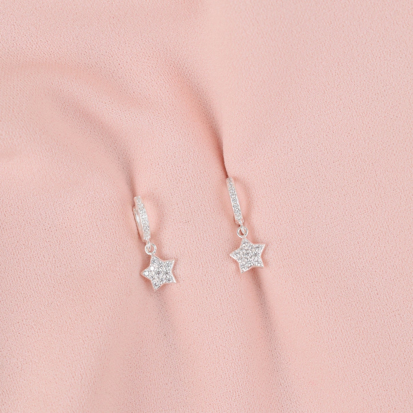 Argolla huggies piercing estrella - Plata