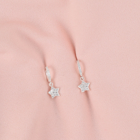 Argolla huggies piercing estrella - Plata