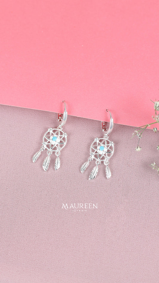 Argolla con atrapa sueños piedra turquesa - Plata