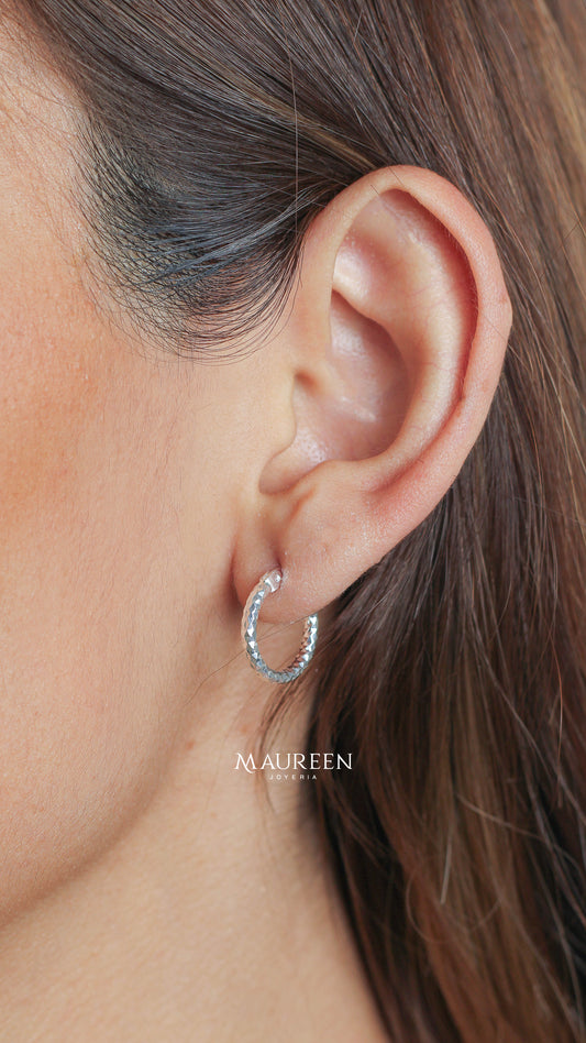 Argolla diamantada gruesa - Plata