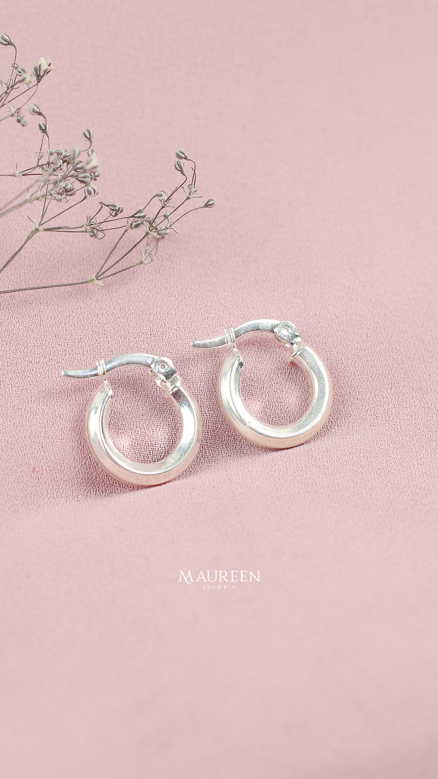 Argolla circular borde cuadrado - Plata