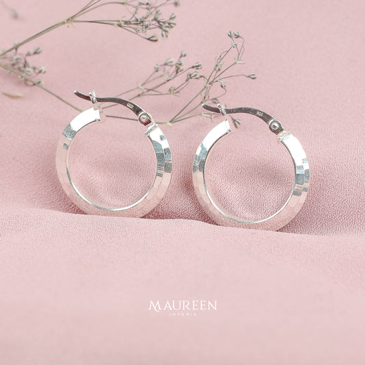 Argolla diamantada borde puntiagudo - Plata