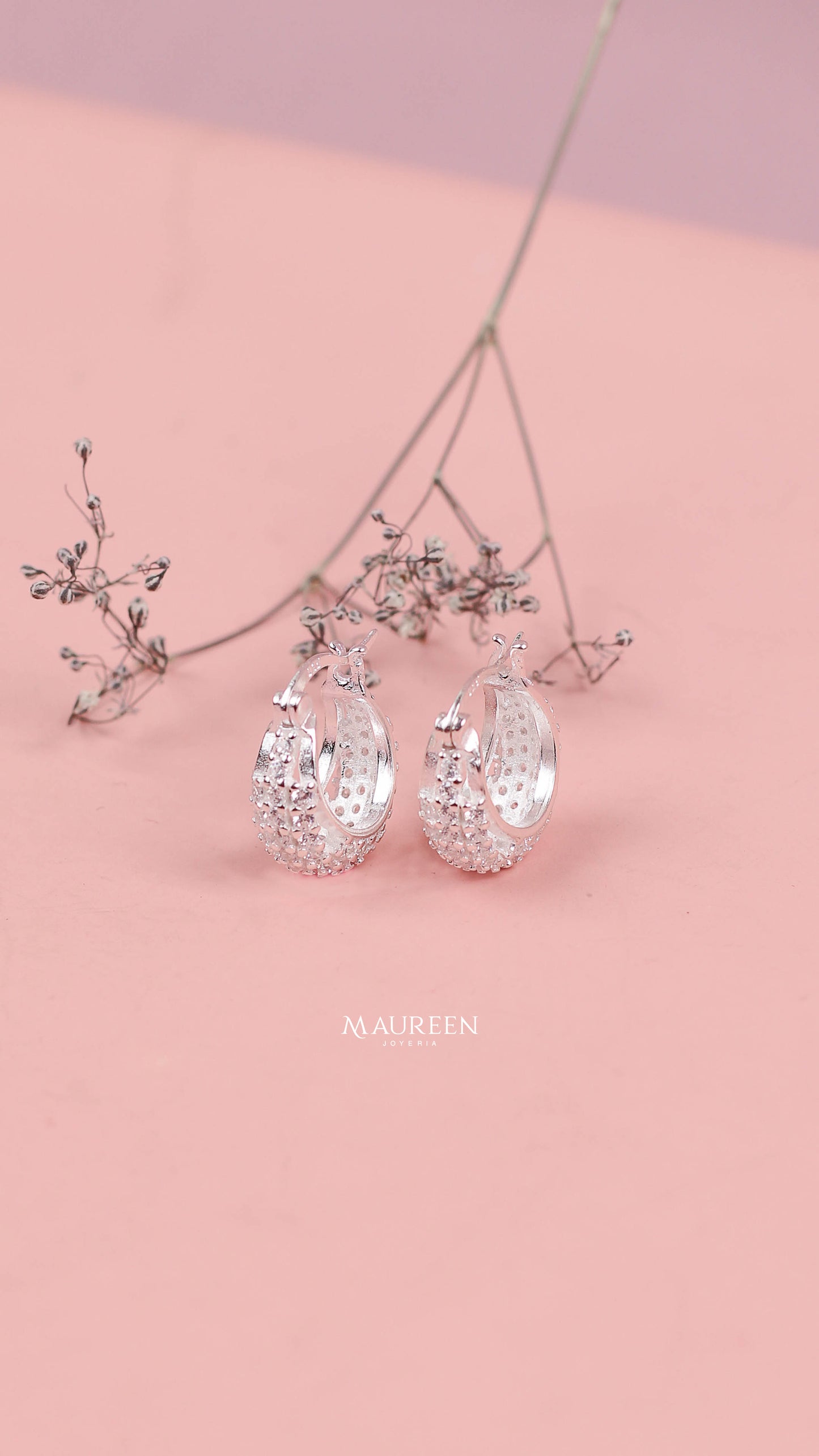 Argolla diamantada con circones chunky- Plata
