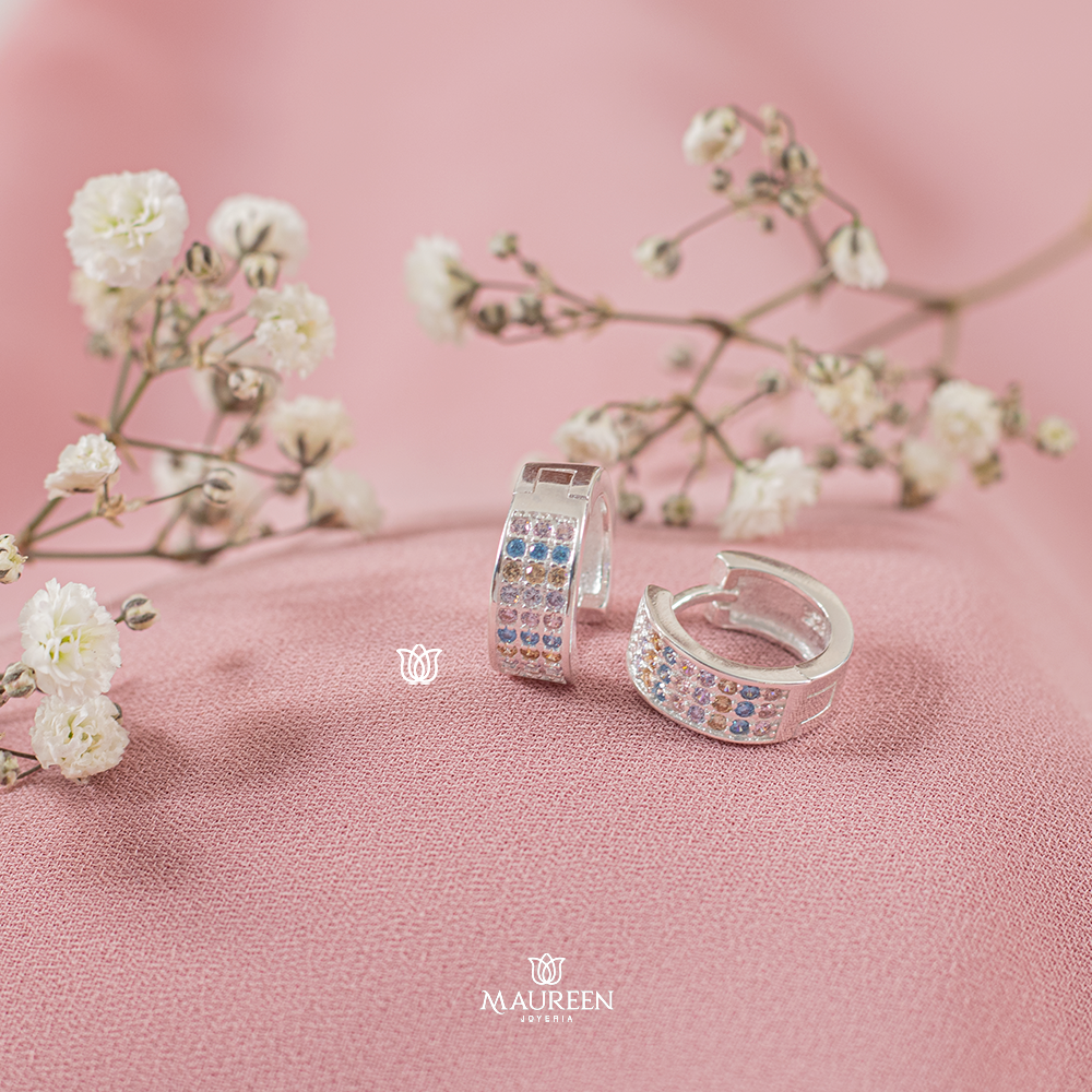 Argollas de cristales de colores