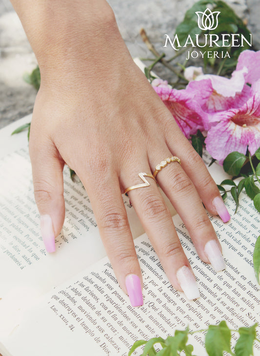 Anillo rayo diamantado - Oro