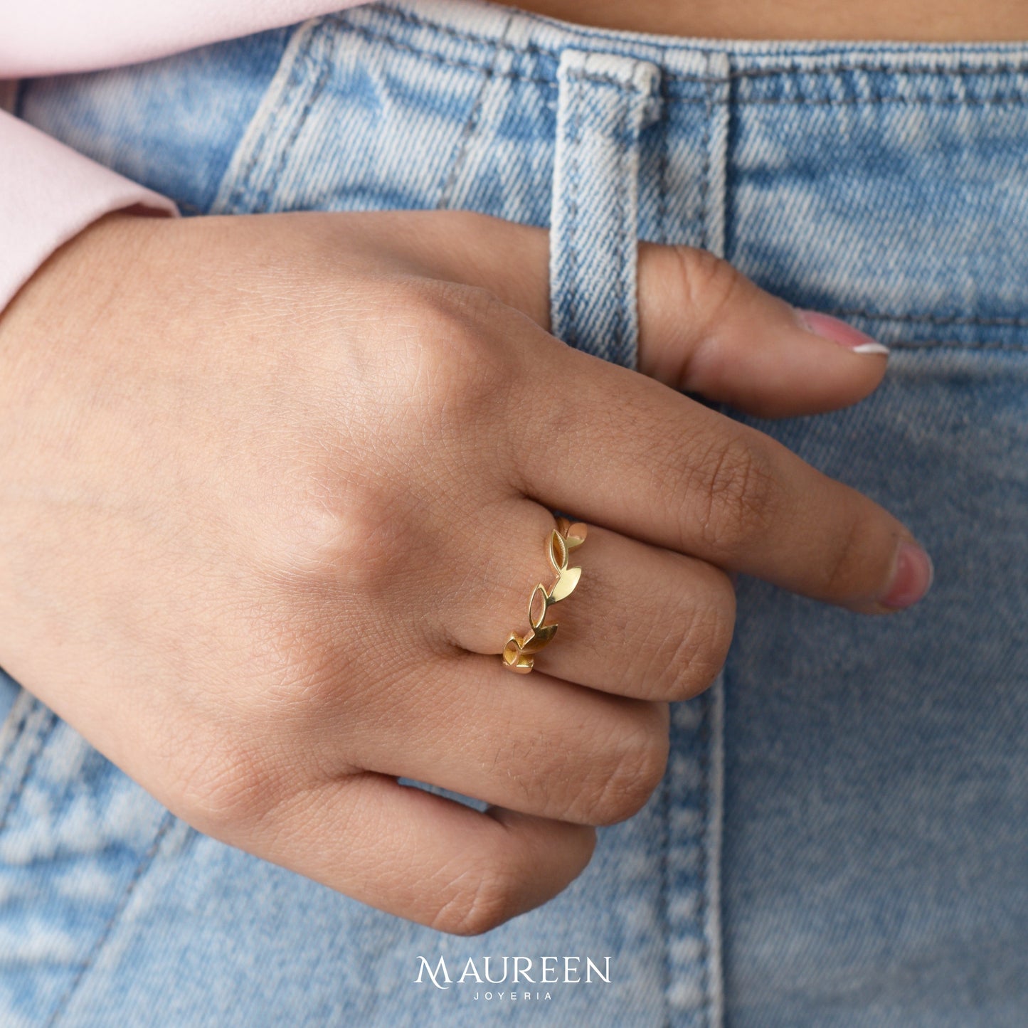 Anillo hojas - Oro 18kl