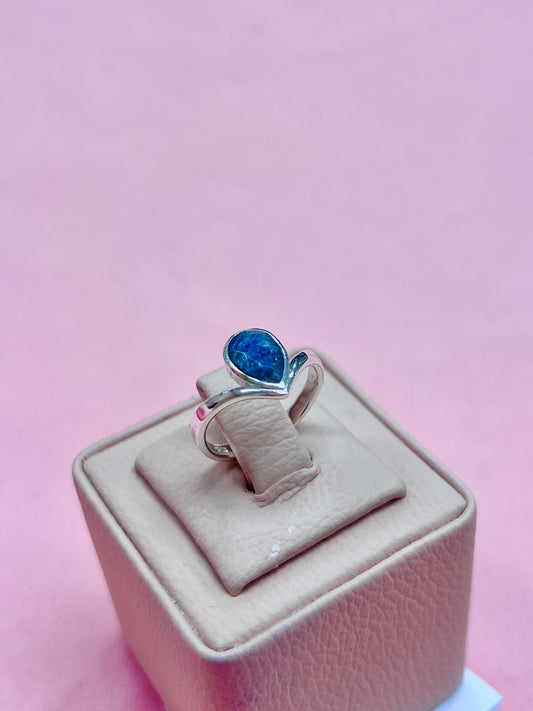 Anillo princesa gota piedra natural - Plata