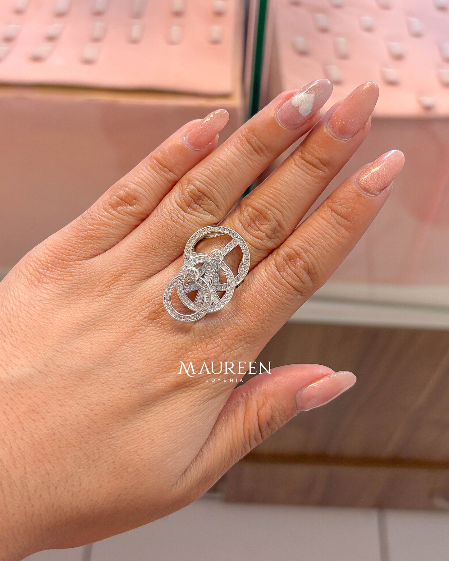 Anillo antiestres simbolo de la paz - Plata