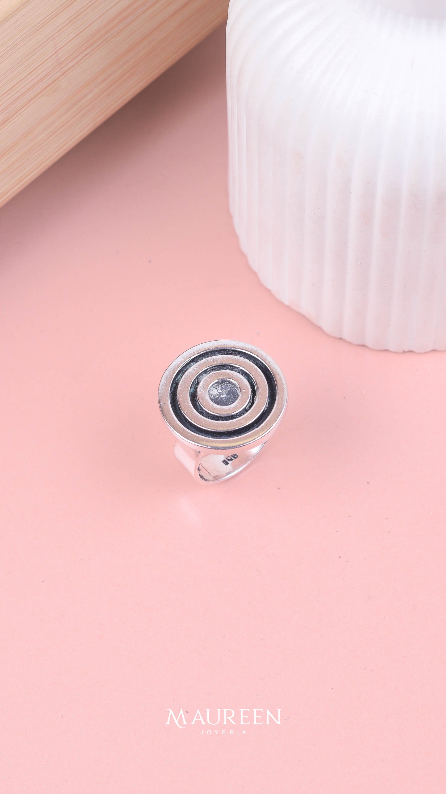 Anillo espiral - Plata quemada