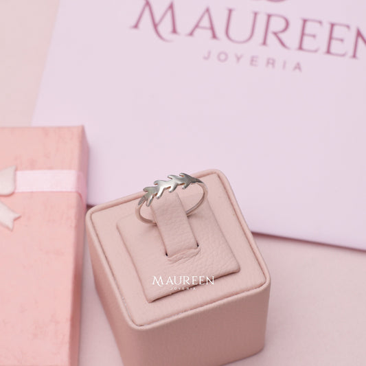 Anillo hojas - Plata