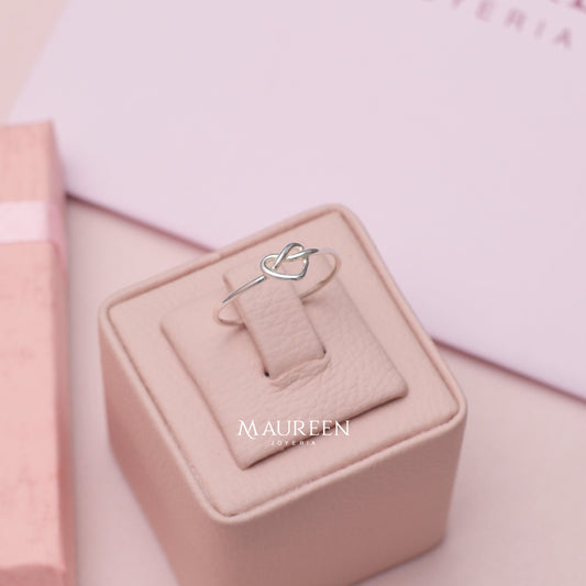 Anillo nudo corazon  - Plata