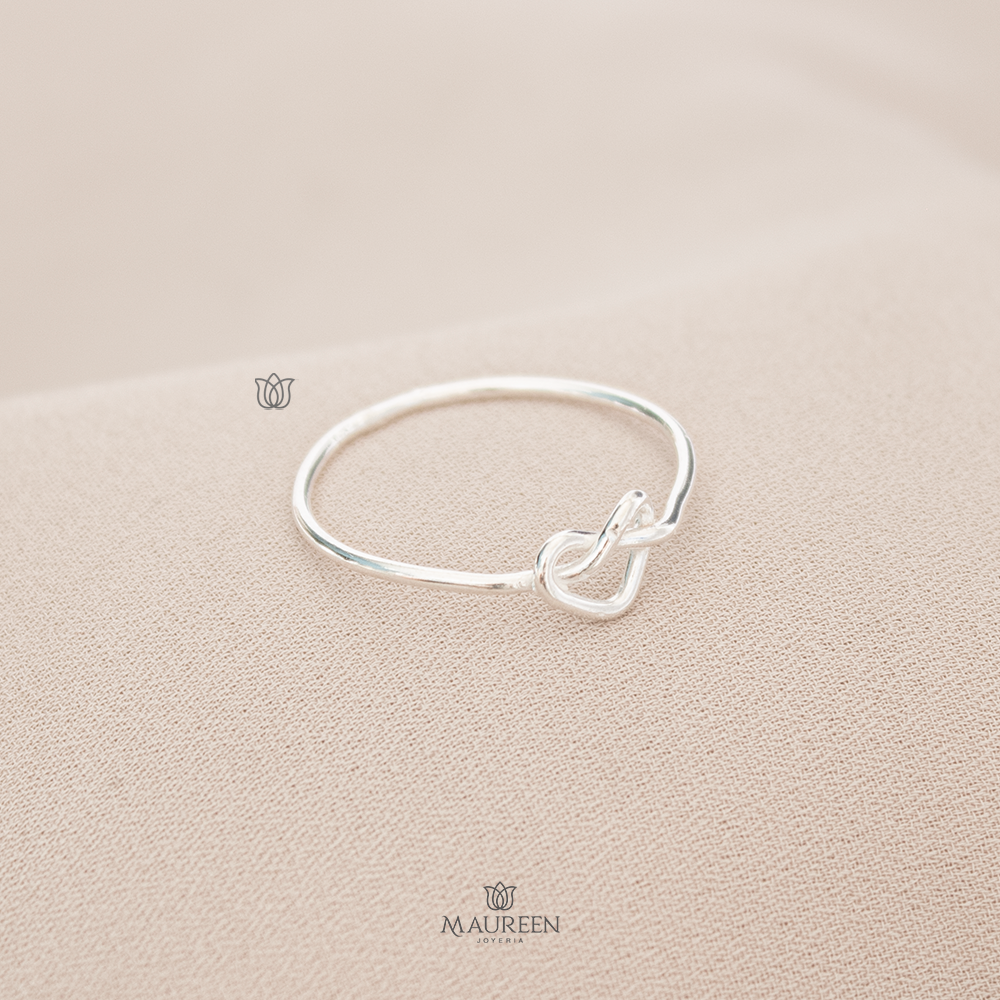Anillo nudo corazon - Plata