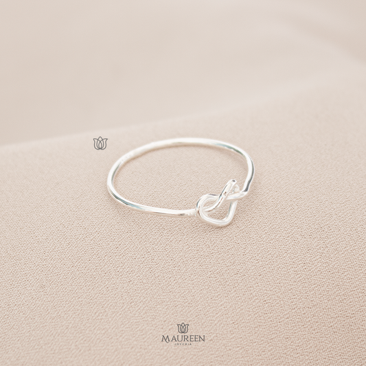 Anillo nudo corazon  - Plata