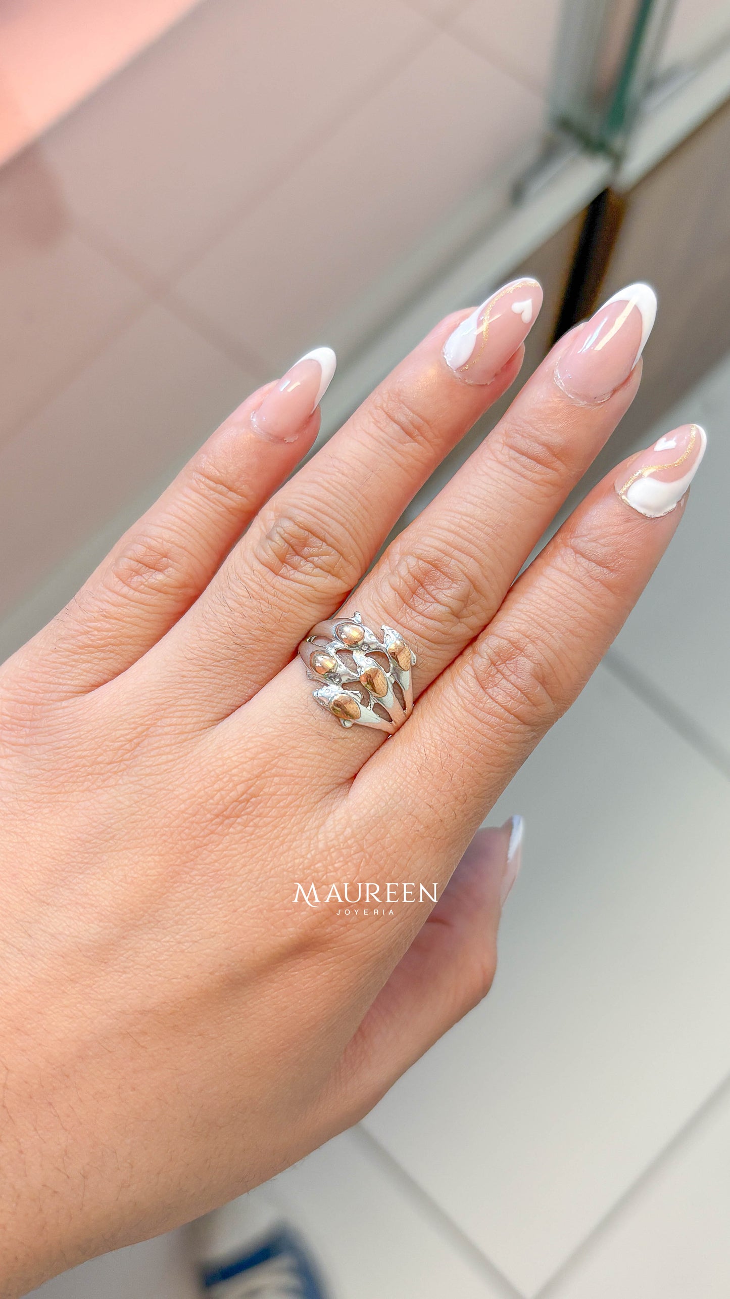 Anillo delfines - Plata/Oro