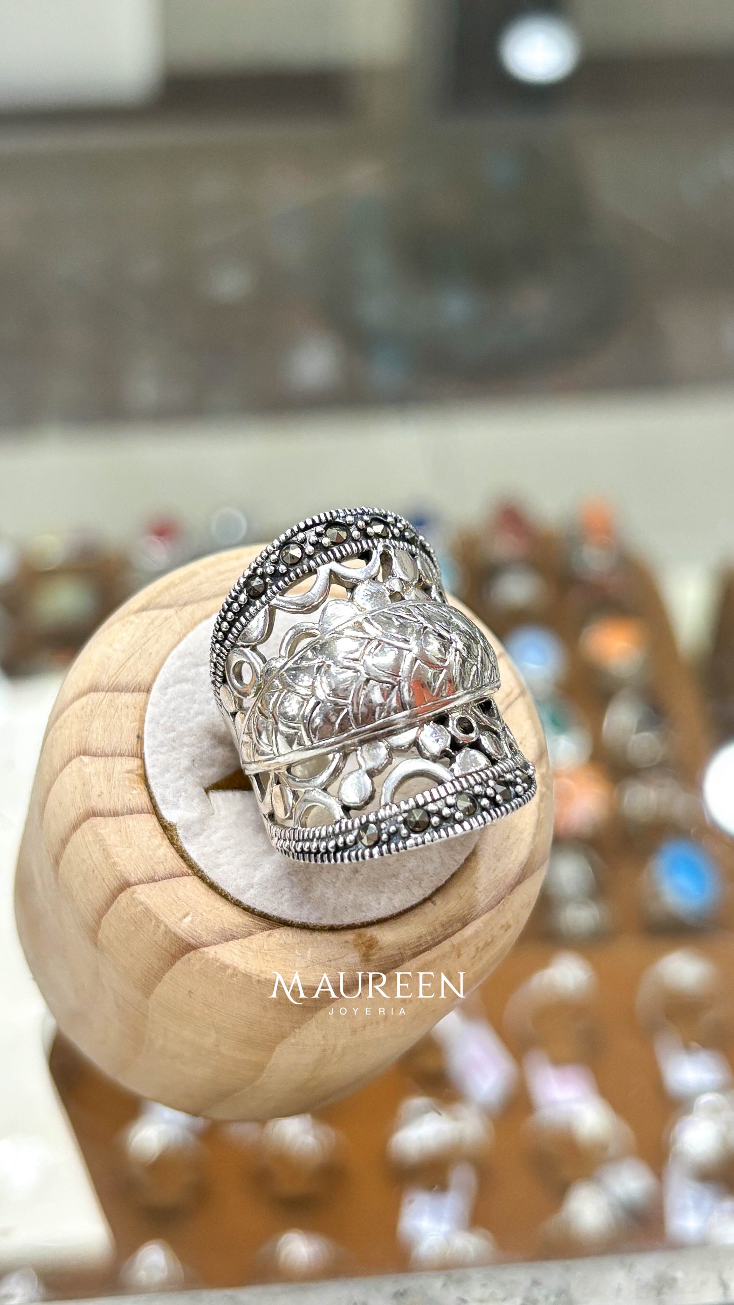 Anillo marquesita arriba y abajo - Plata