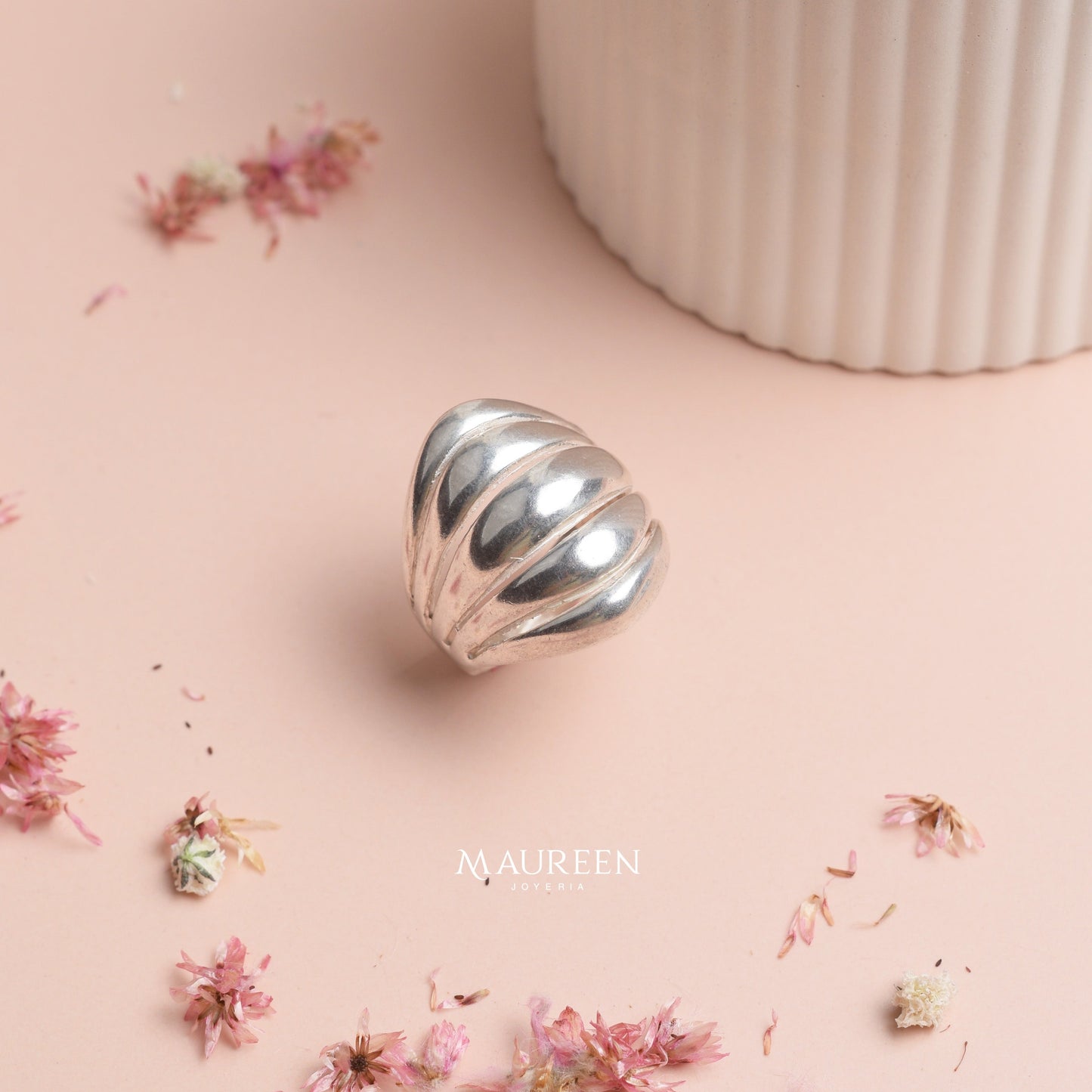 Anillo ovalado rayas - Plata