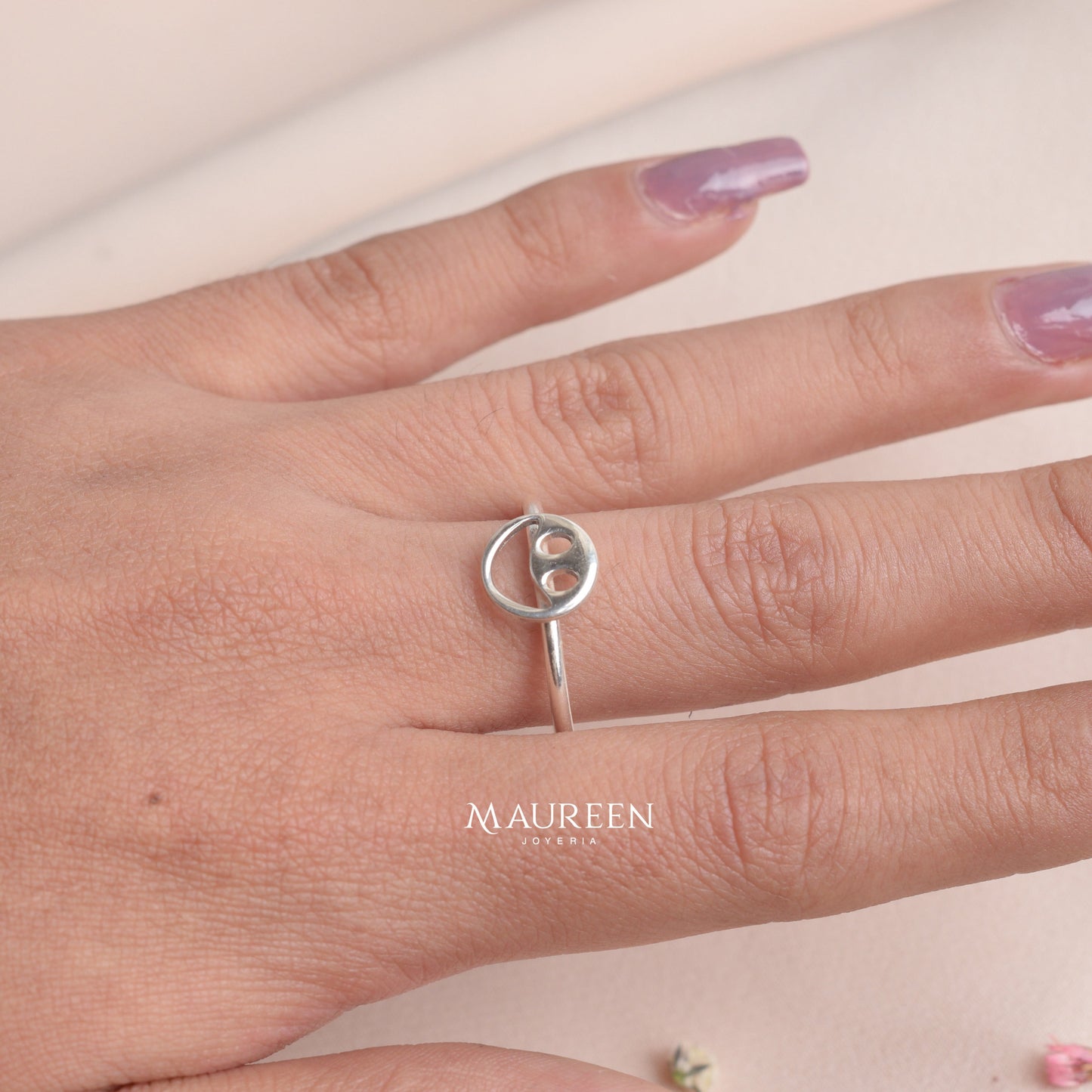 Anillo cara feliz - Plata