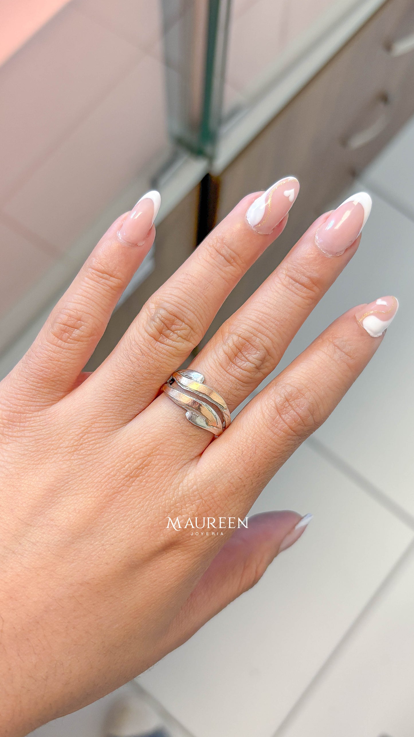Anillo dos lineas - Plata/Oro