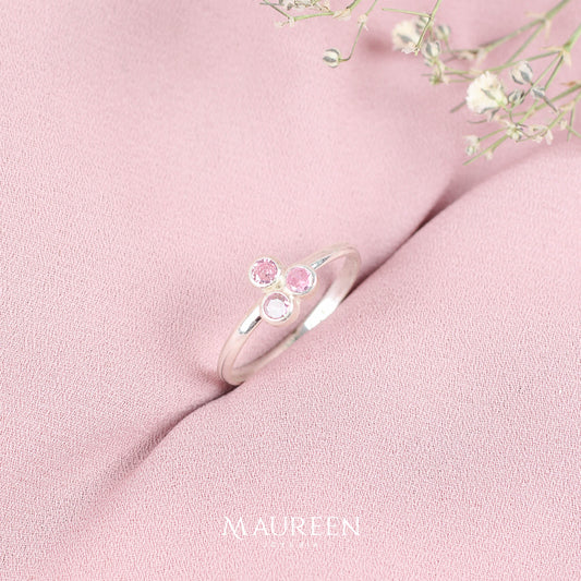 Anillo trebol circones - Plata