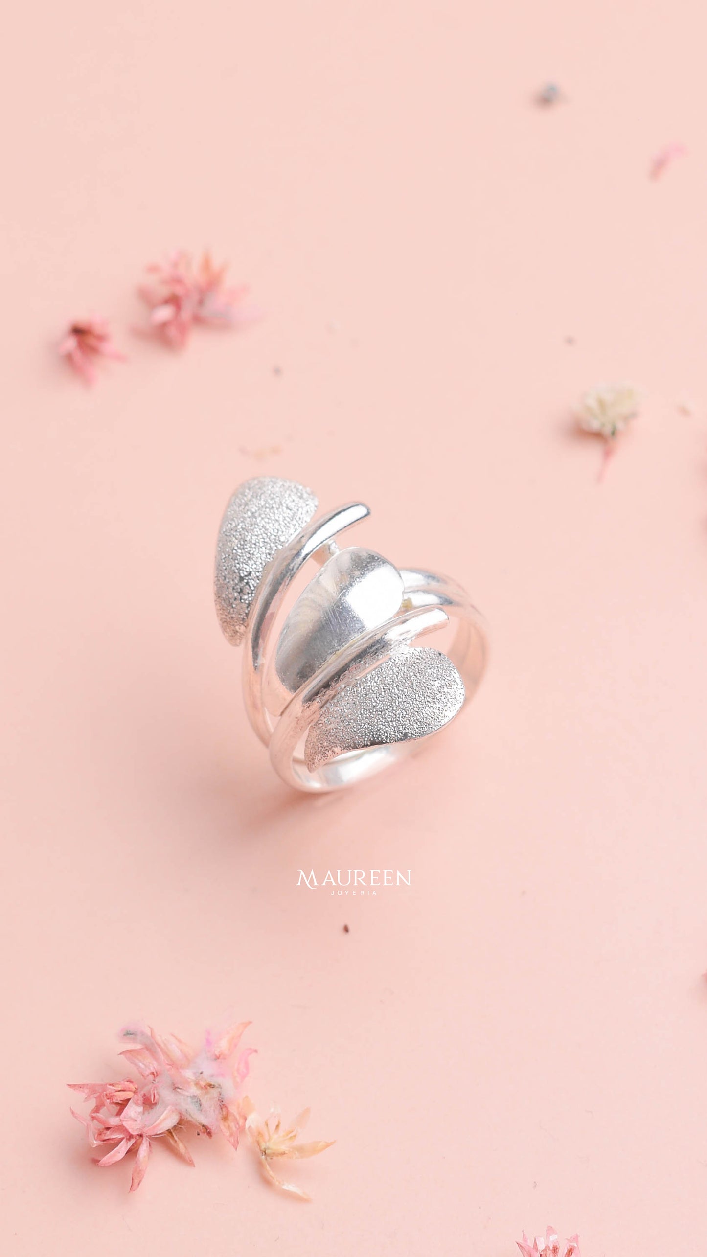 Anillo dos perlas satinadas - Plata