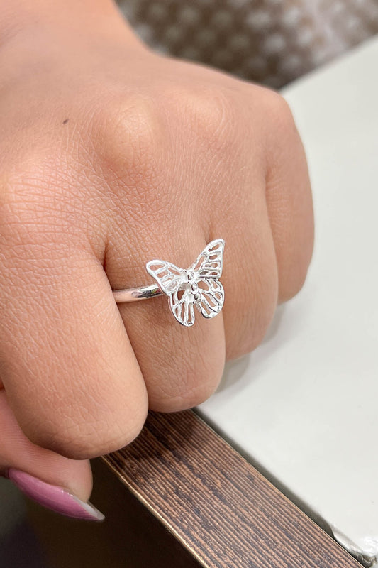 Anillo mariposa calada - Plata