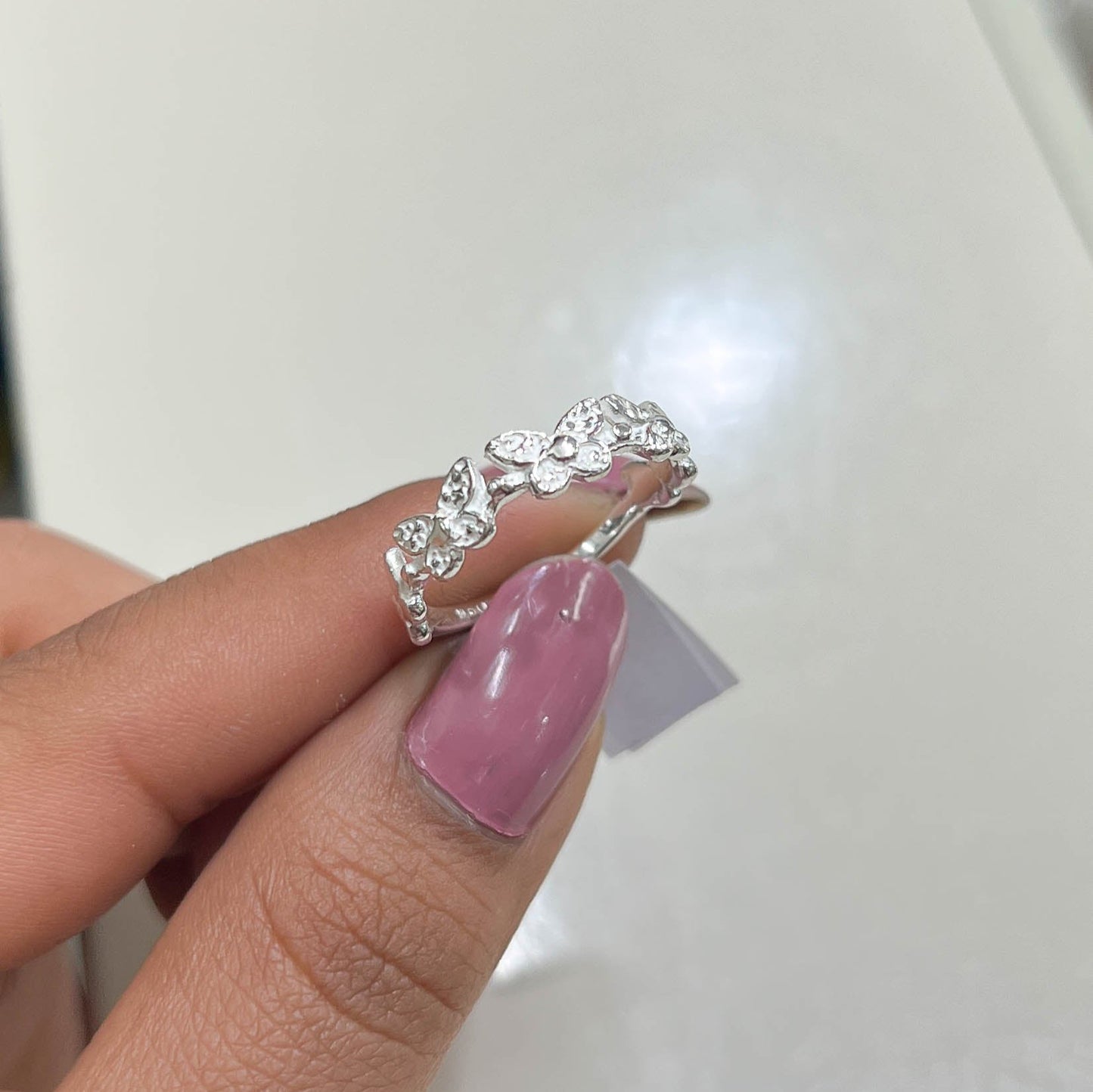 Anillo cadena mariposa - Plata