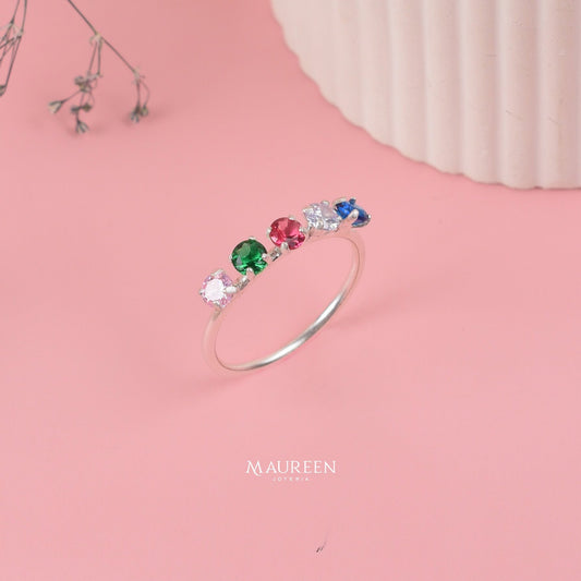 Anillo con 4 circones  - Plata