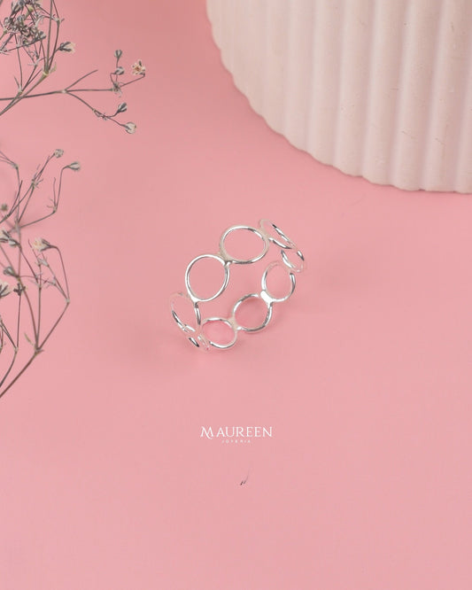 Anillo cadena de circulos - Plata