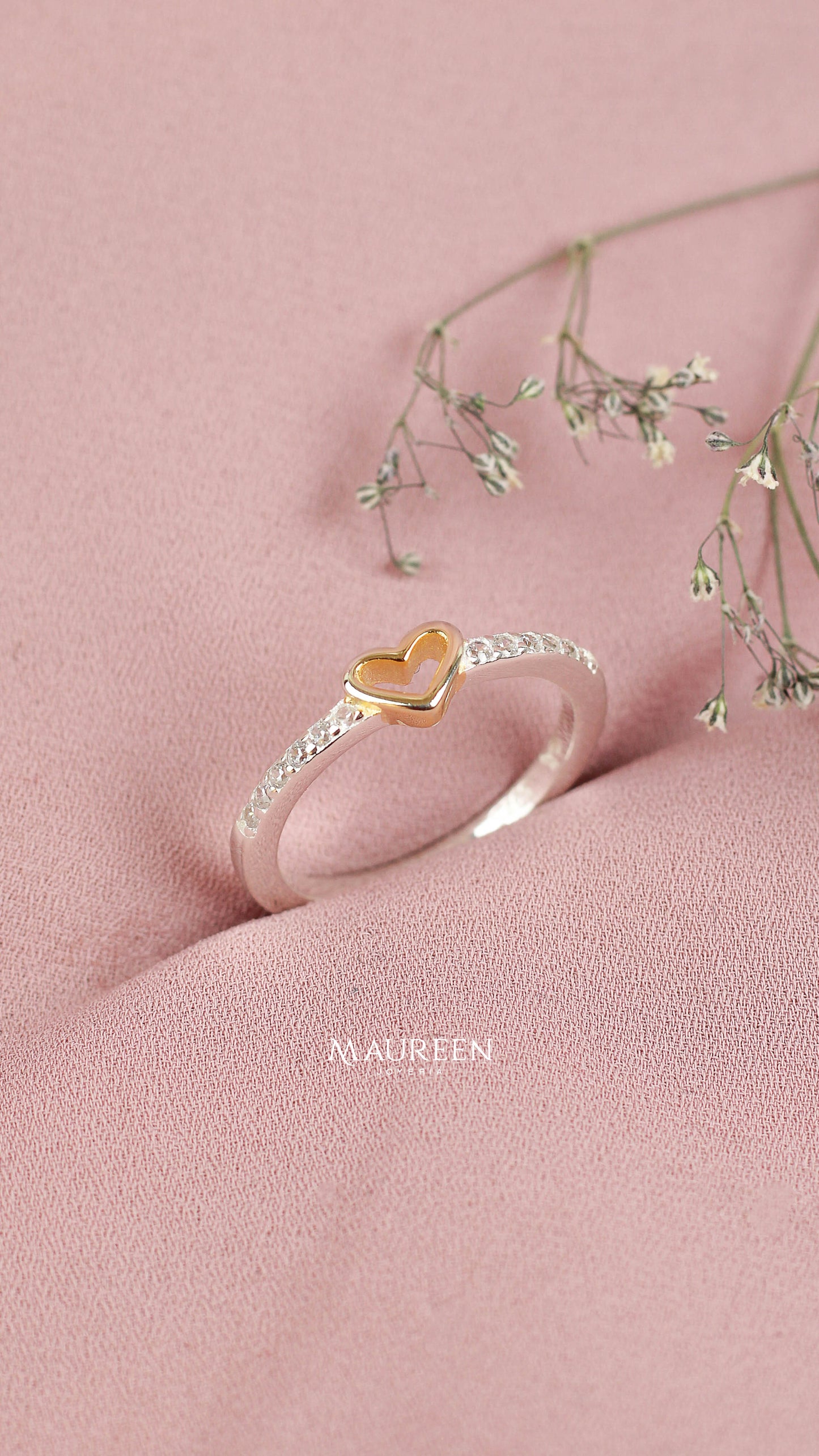 Anillos corazon circones - Plata/ Oro