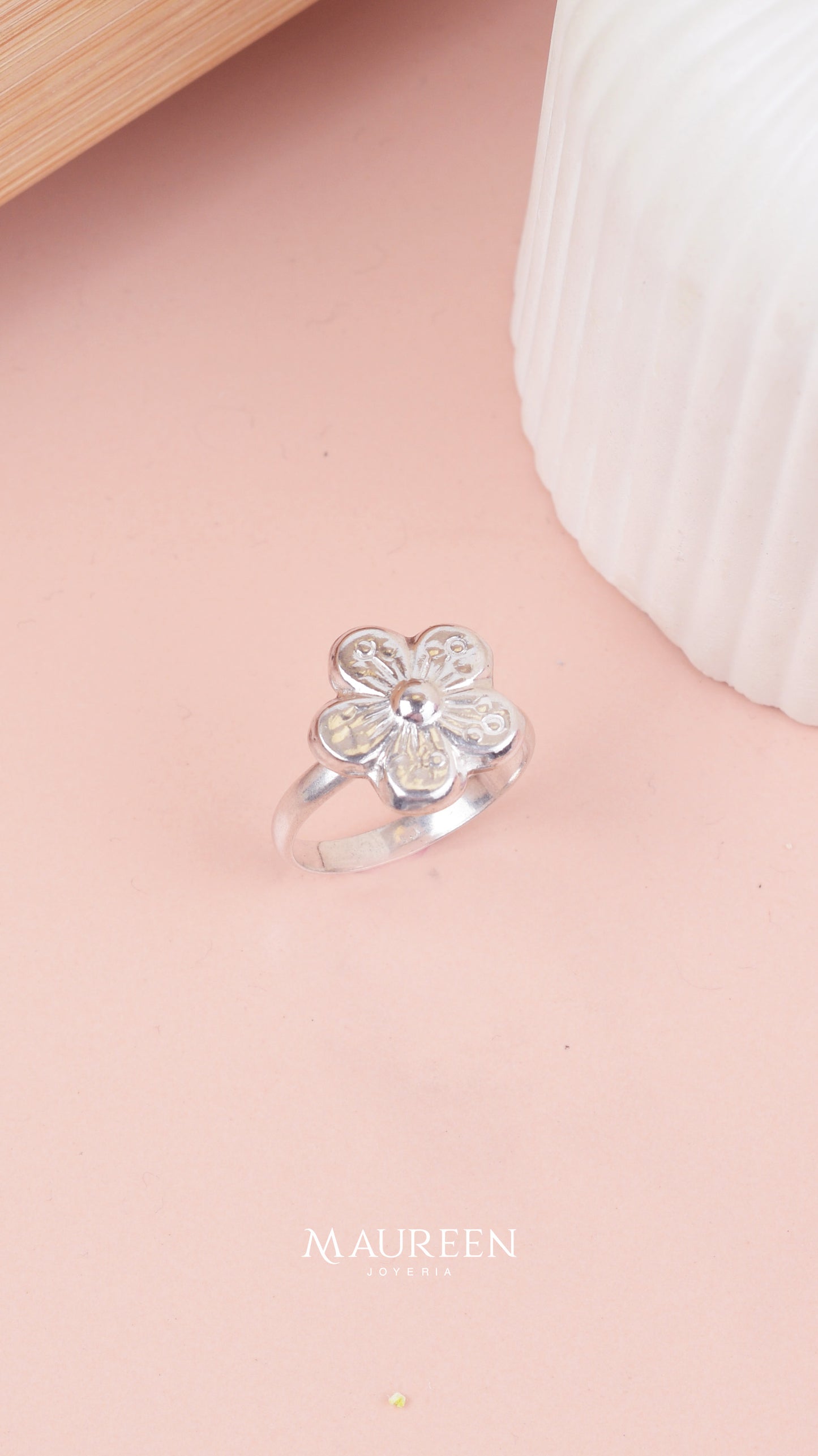 Anillo flor 5 petalos - Plata