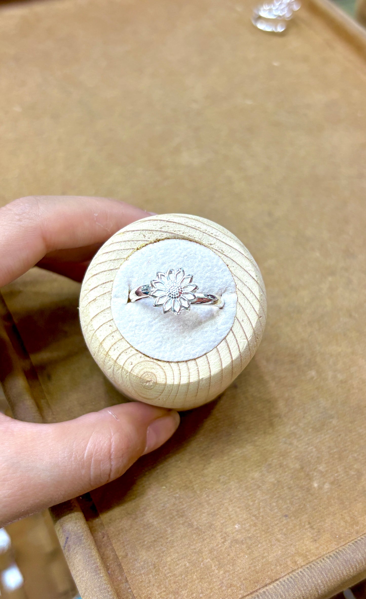 Anillo mini girasol - plata