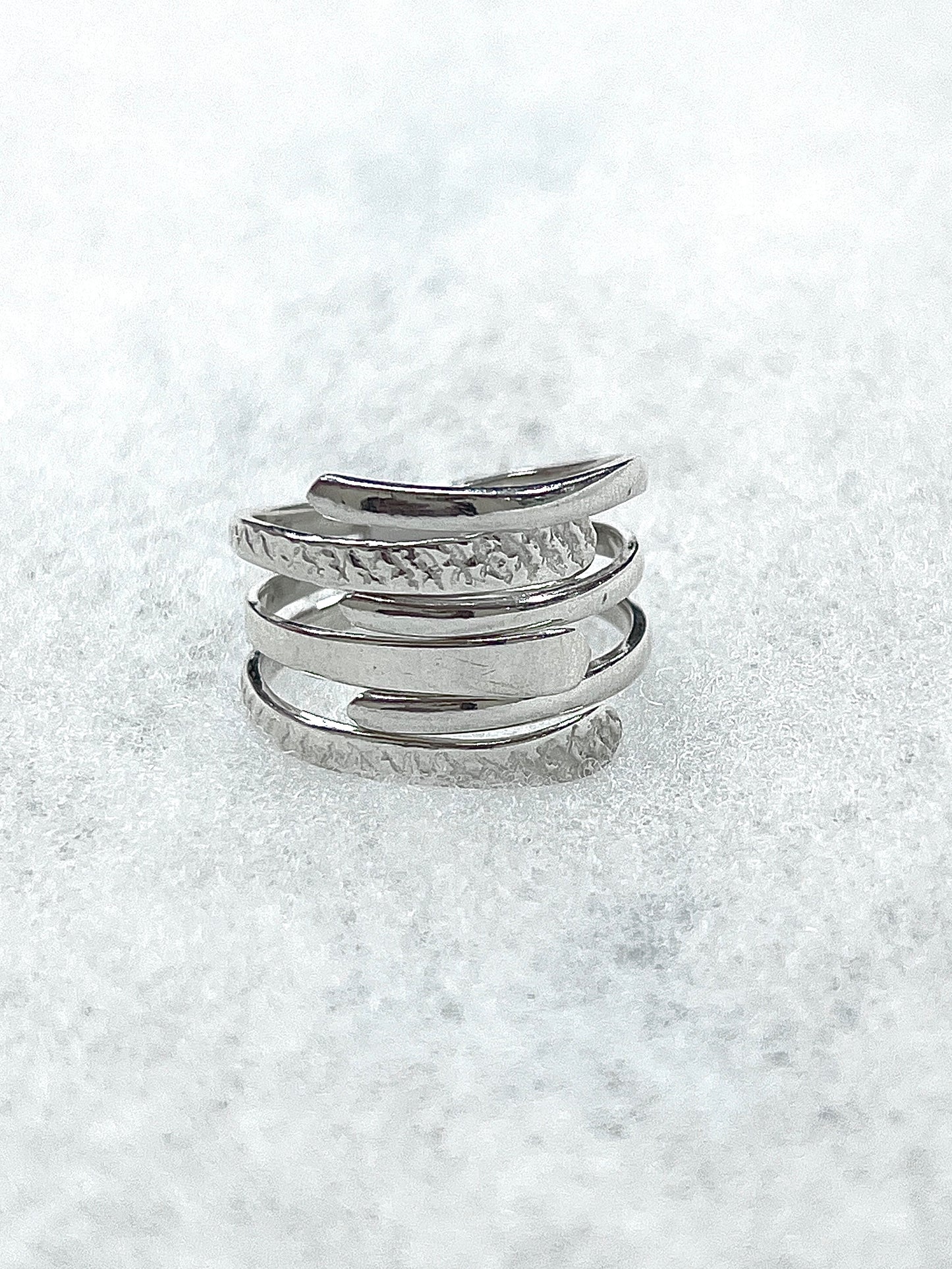 Anillo flor 3 petalos - plata