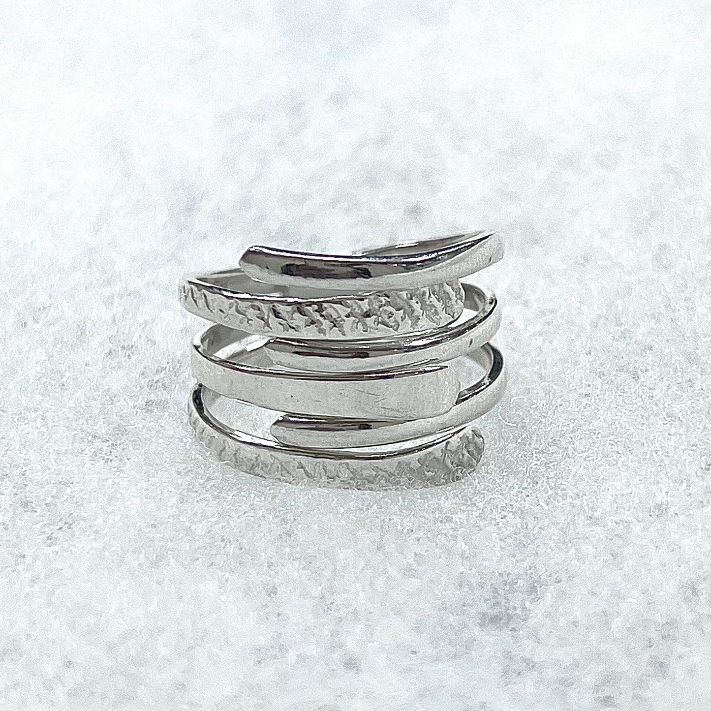Anillo flor 3 petalos - plata